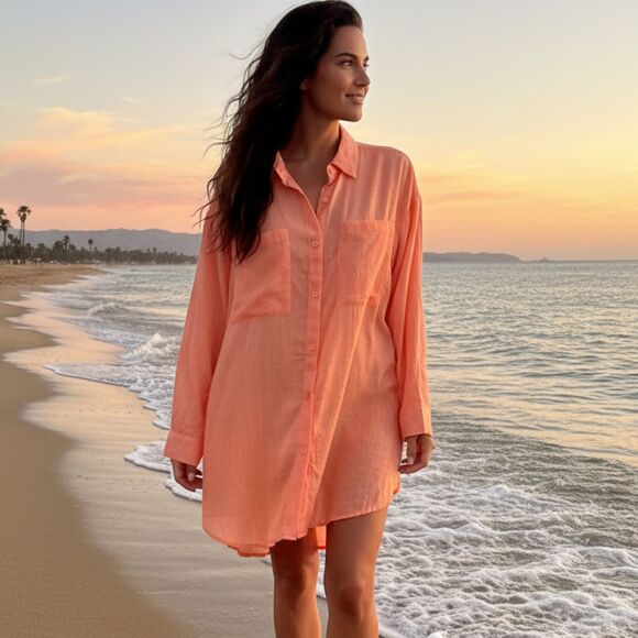 L.I.F.E. Love Is For Eternity Other - L.I.F.E. Love Is For Eternity Orange Tunic Beach Cover Up Size L